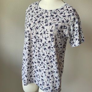 LuLaRoe Gracie Tee kids 14 palm trees purple